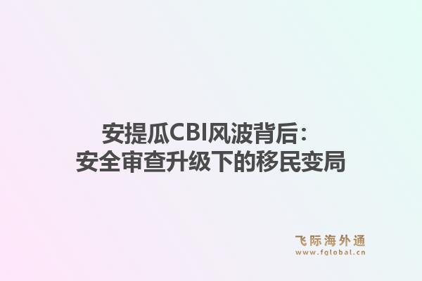 安提瓜CBI风波背后：安全审查升级下的移民变局