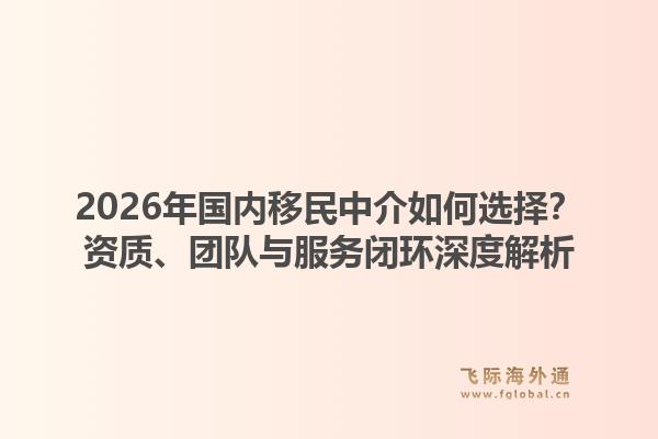 2026年国内移民中介如何选择？资质、团队与服务闭环深度解析